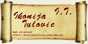 Ikonija Tulović vizit kartica